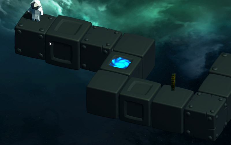 In our metal theme, the portals actually 'fall' inside the block nicely